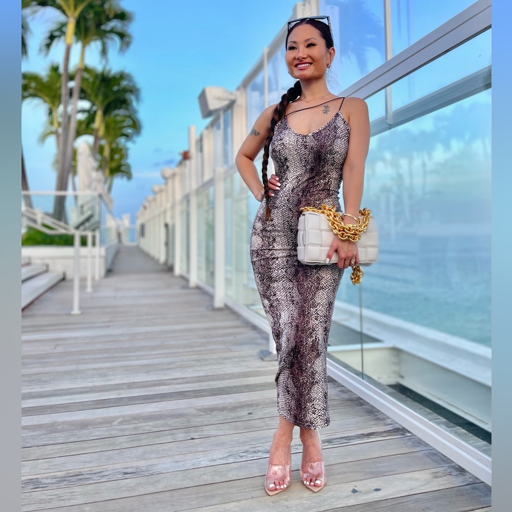 Snake Print Bodycon Dress
